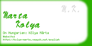 marta kolya business card