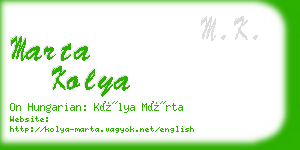 marta kolya business card